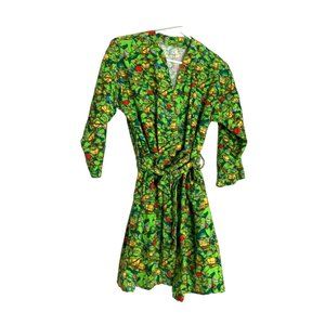 Handmade Robe Flannel Tie Boys L XL Belted Multicolor Teenage Mutant Ninja Turtl